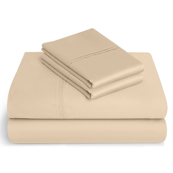BeKind Online Split King Sheet Set, Peach Color, 300-Thread Count Egyptian Cotton, 15" Deep Pockets