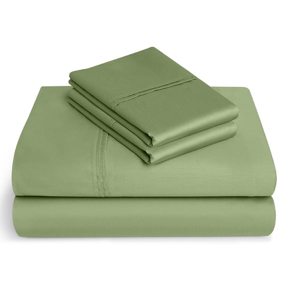 BeKind Online Split King Sheet Set, Sage Color, 300-Thread Count Egyptian Cotton, 12" Deep Pockets