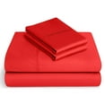 thumbnail image 1 of BeKind Online Twin Sheet Set, Blood Red Color, 300-Thread Count Egyptian Cotton, 12" Deep Pockets, 1 of 7