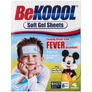BeKoool Kids Cooling Gel Sheets Non Medicated, Fever Relief, 6 Count