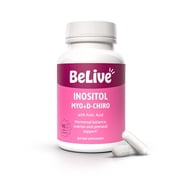 BeLive Myo-Inositol & D-Chiro Inositol Capsules - 90Ct I Inositol Supplement with Folic Acid Supplements for Woman, Optimal 401 Ratio 1