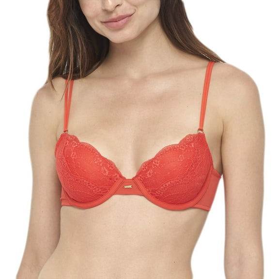 BeMe NYC Women's Rough & Tumble Lace Demi Bra 36A Sunkist