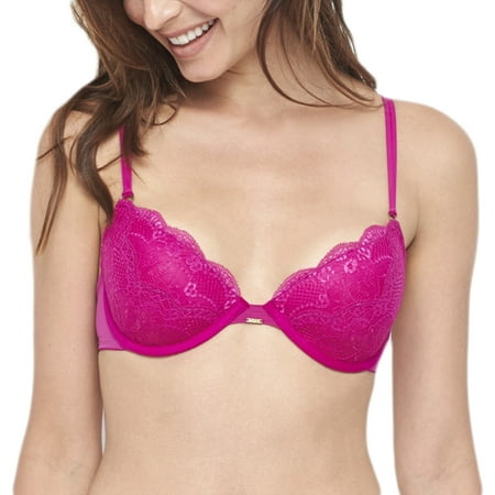 BeMe NYC Women's Rough & Tumble Lace Demi Bra 38C Azalea