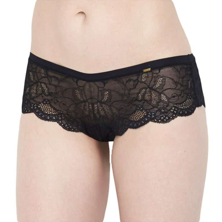 BeMe NYC Women's Rough & Tumble Lace French Knickers X-Large Pitch Black 