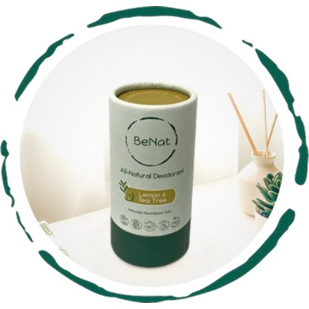 BeNat All-Natural Deodorant Crystal for Men and Women. Plastic-Free, Eco-Friendly. 3oz
