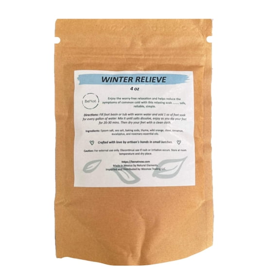 BeNat. Cold and Flu Bath and Foot Soak with Epsom Salts. 4oz.
