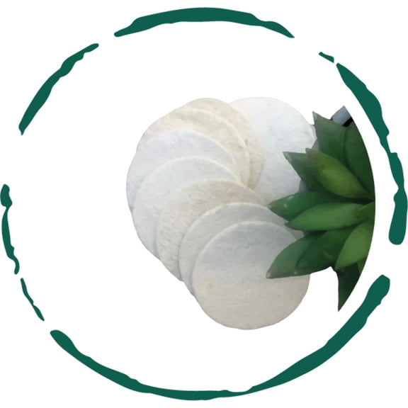 BeNat. Natural Loofah Sponge -5 Pads- Zero-Waste. Biodegradable. Eco-Friendly (Diameter 8")
