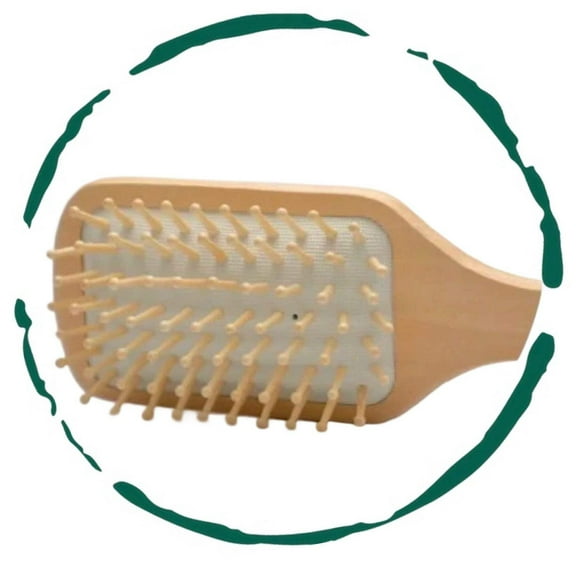 BeNat Natural Wooden Hair Brush with Bamboo Paddle.