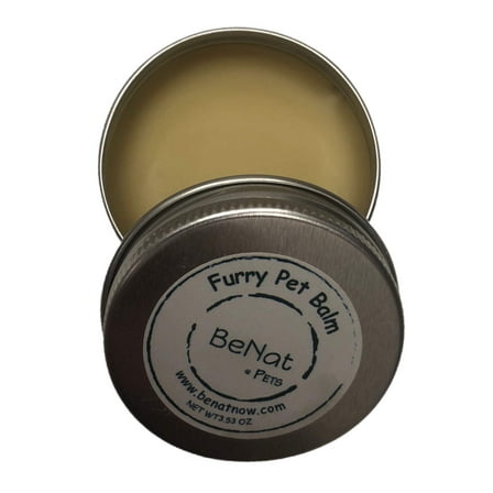 BeNat Pets. Furry Pet Balm. Soothes, Heals, moisturizes and Protects noses and Paws. 0.9 oz. Reusable Case.