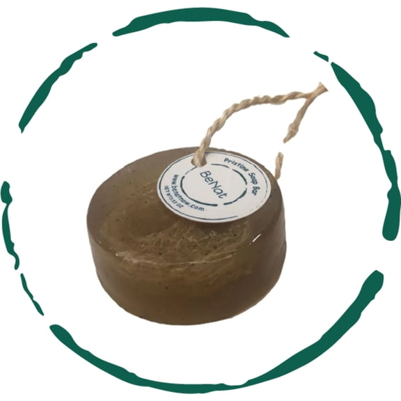 BeNat Pristine Natural Soap Bars 100% Organic Body Wash for Men and Women Bath Soap Bar Grey Clay, Green Tea, and Bamboo Essential Oil Bar Soap for Acne Face Wash