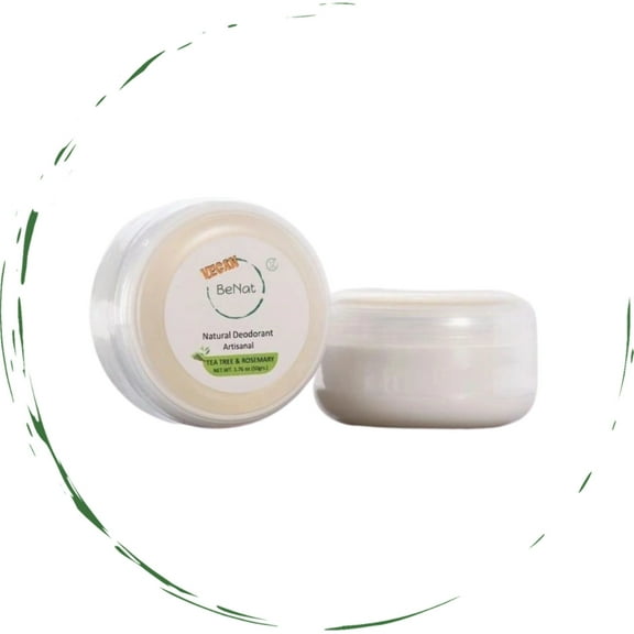 BeNat VEGAN Artisanal Natural Deodorant Cream Tea Tree & Rosemary