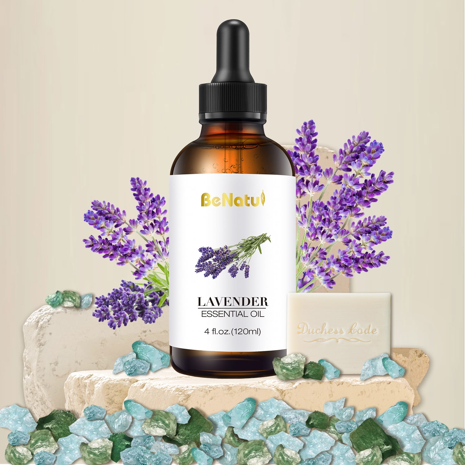 BeNatu 120ML/ 4Fl.Oz Lavender Essential Oil - Essential oil diffuser - Versatile - for diffusion, skin nutrition, hair, massage