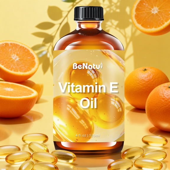 BeNatu Vitamin E Oil 4 Fl Oz - 100% Pure, Natural, No Additives, Perfect for Aromatherapy & Diffusers