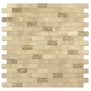 BeNice Peel and Stick Backsplash Kitchen Backsplash Tile Stickers Metal Champagne Gold