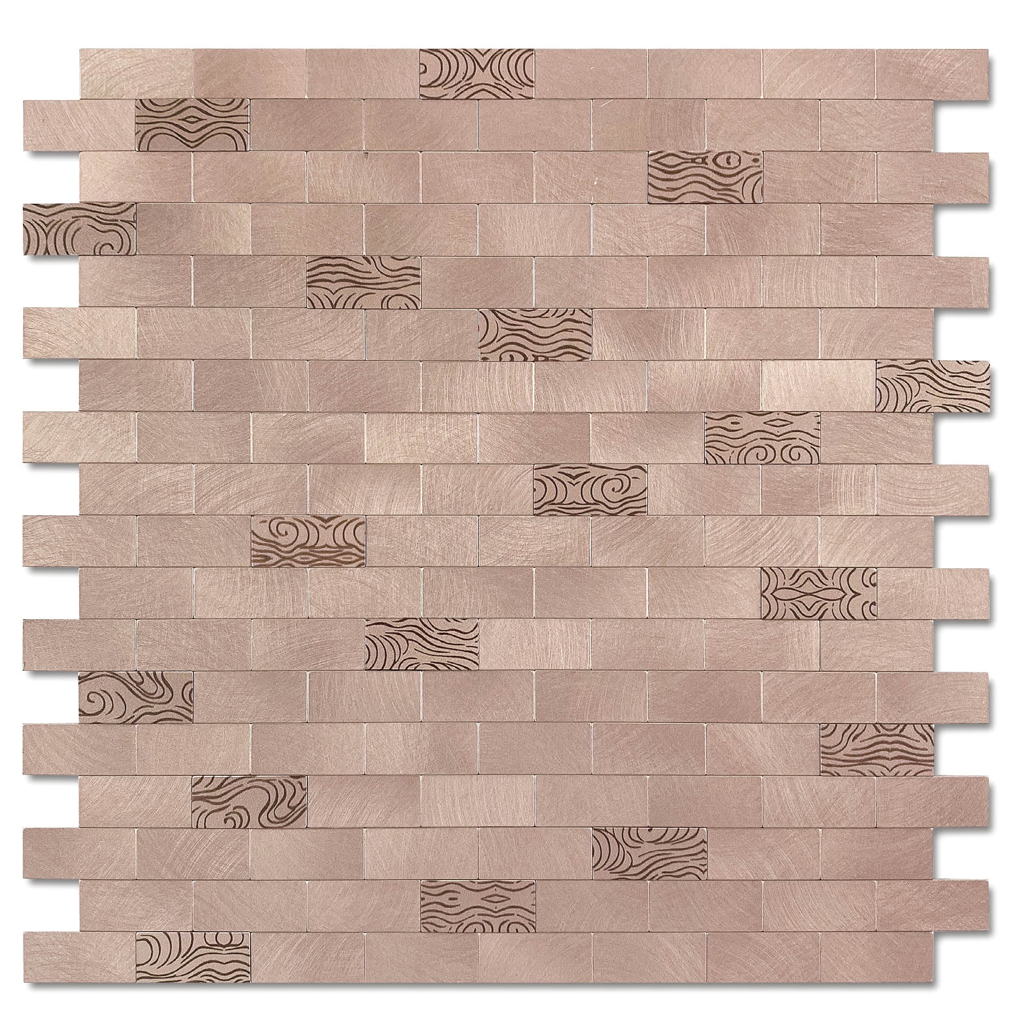 BeNice Peel and Stick Backsplash Kitchen Backsplash Tile Stickers Metal Rose Gold