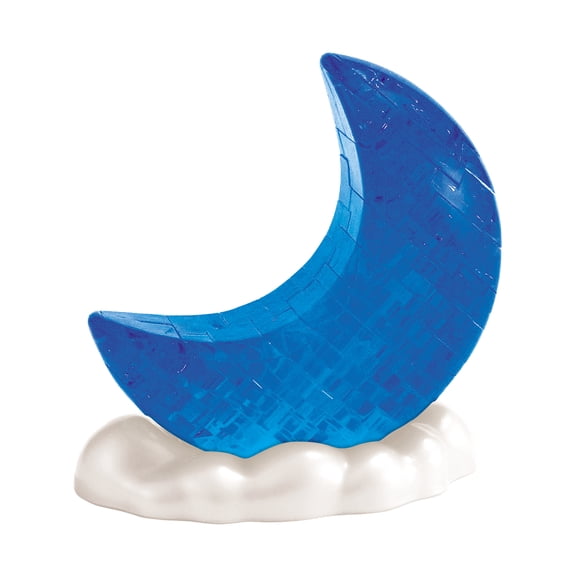 BePuzzled 3D Crystal Puzzle - Glow-in-the-Dark Moon (Blue): 48 Pcs