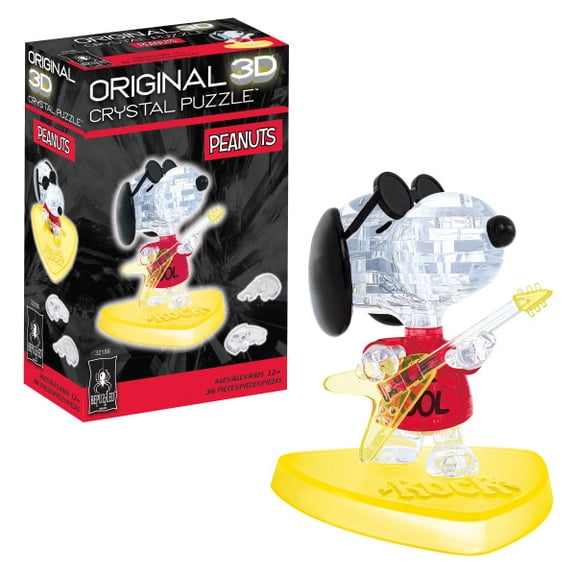 BePuzzled 3D Crystal Puzzle - Peanuts Snoopy Joe Cool: 36Pcs