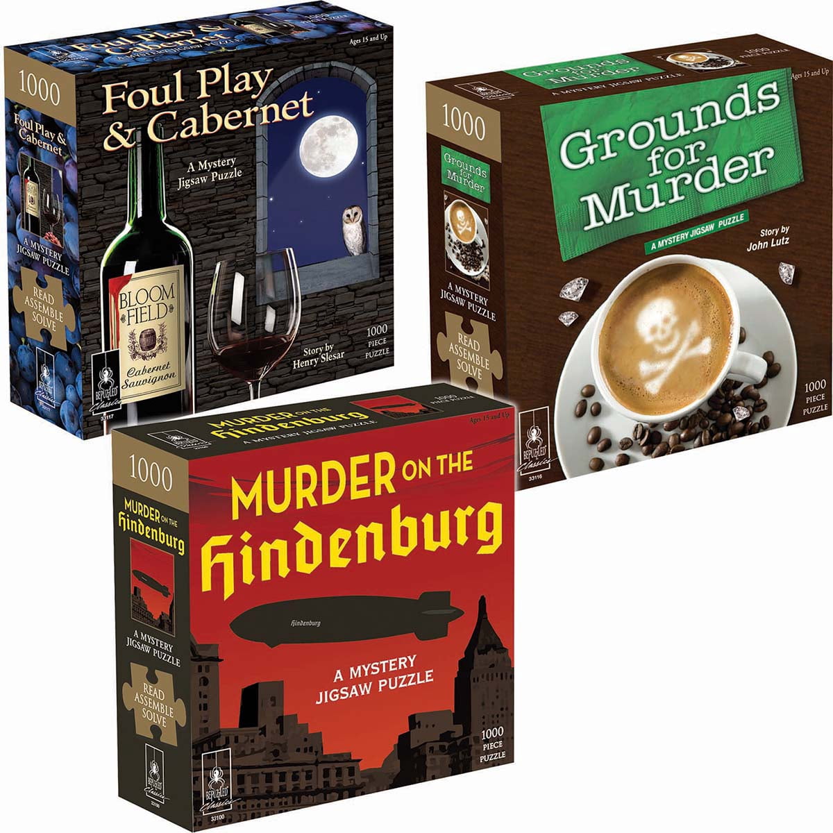 BePuzzled Classic Mystery Murder, Setof 3 Jigsaw Puzzle