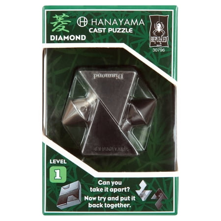 BePuzzled | Diamond Hanayama Cast Metal Brainteaser Puzzle Mensa Rated Level 1, for Ages 12 and Up