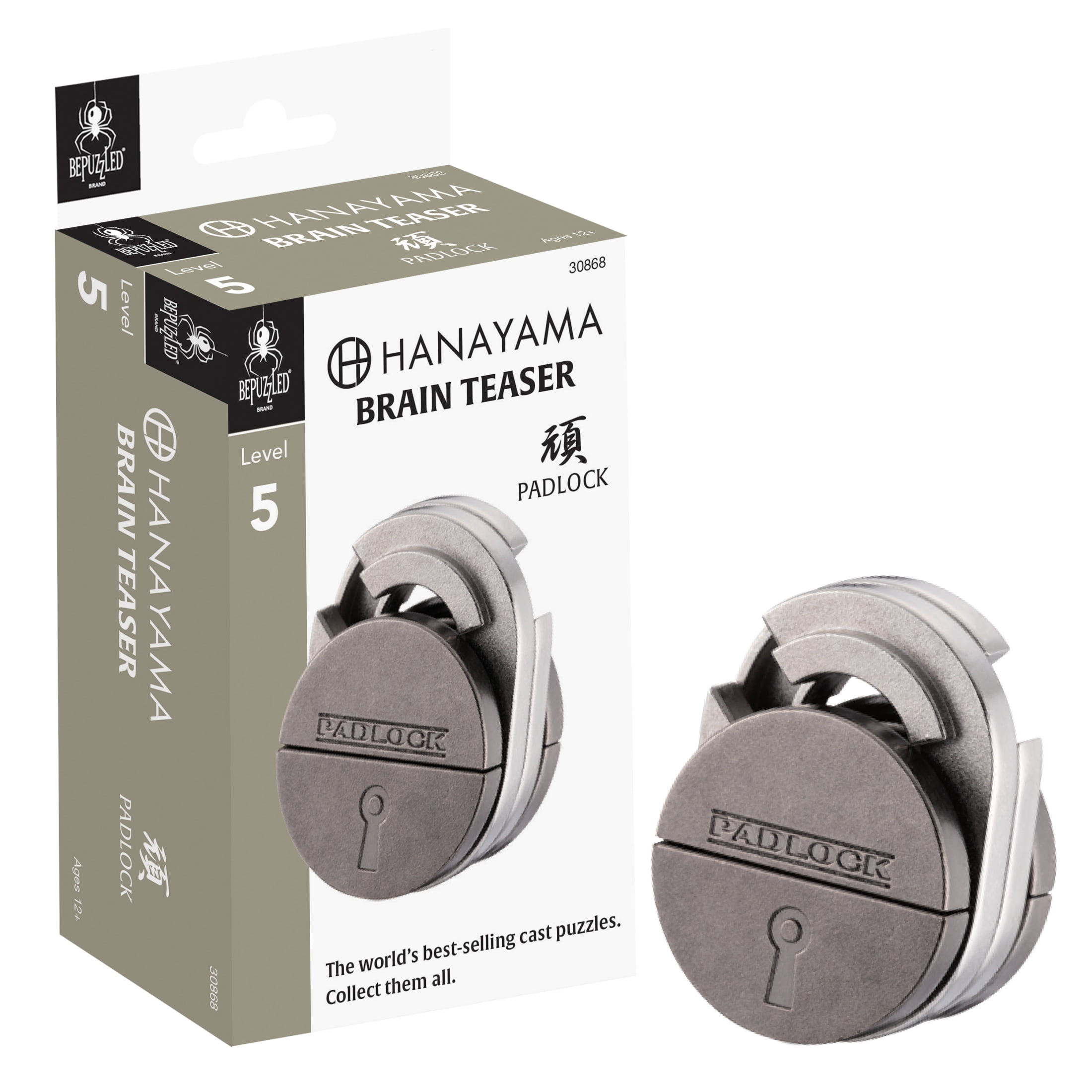 BePuzzled, Padlock Hanayama Metal Brainteaser Puzzle Level 5 Ages
