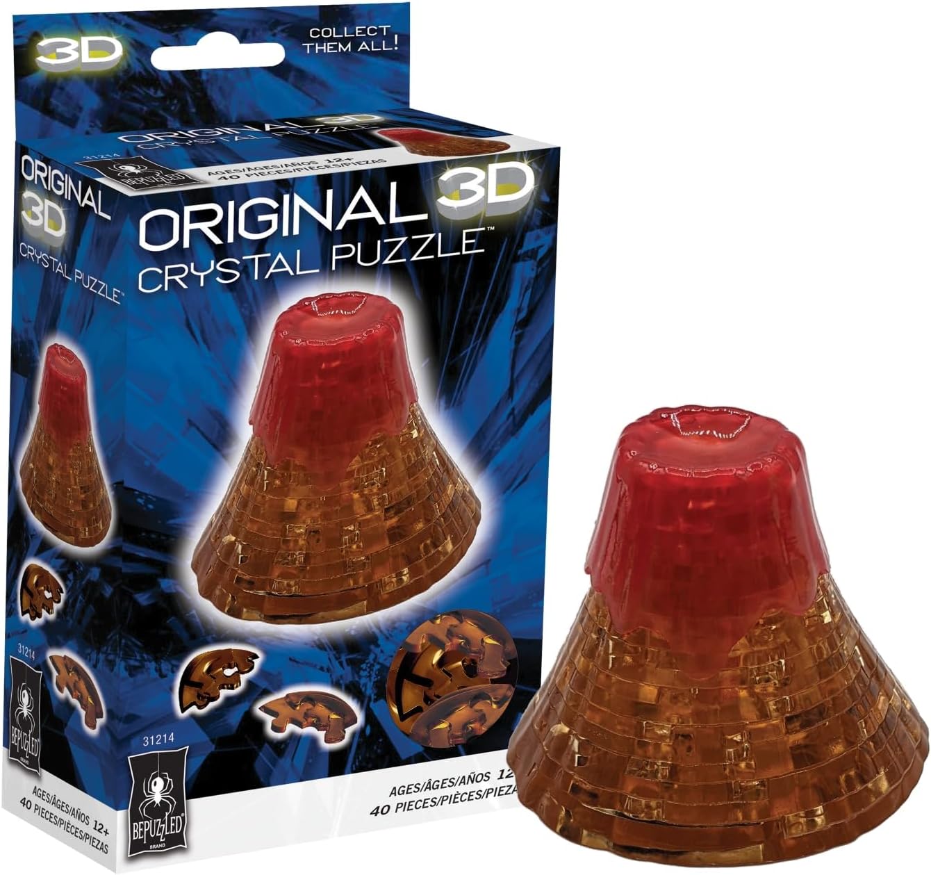 BePuzzled, Volcano Original 3D Crystal Puzzle, Collect Them All