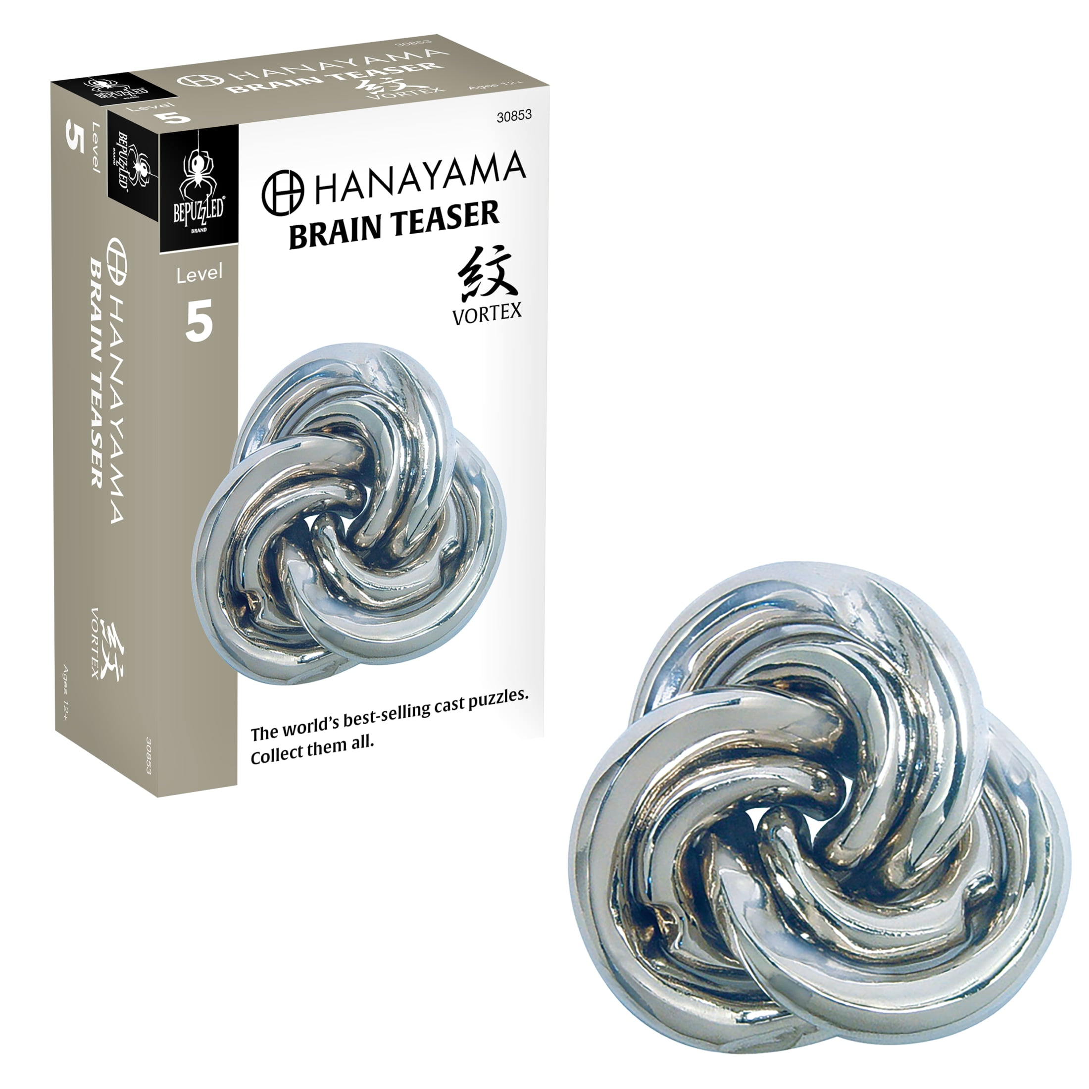 BePuzzled, Vortex Hanayama Metal Brainteaser Puzzle Level 5 Ages