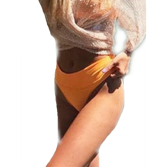 BeQeuewll Ladies High-wasit Beach Trunks Women Short Underpants Bikini Swimwear