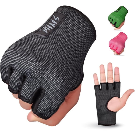 BeSAVAGE Boxing Hand Wraps | Elastic Quick Wraps for Fist Protection in MMA, Muay Thai, Training Black(L/XL)