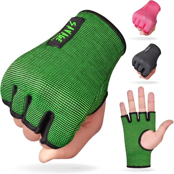 BeSAVAGE Boxing Hand Wraps | Elastic Quick Wraps for Fist Protection in MMA, Muay Thai, Training Green(S/M)
