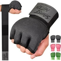 BeSAVAGE Boxing Hand Wraps Gel Padded Inner Gloves with Wrist Wraps for MMA, Muay Thai, Kickboxing, Training Black(S/M)