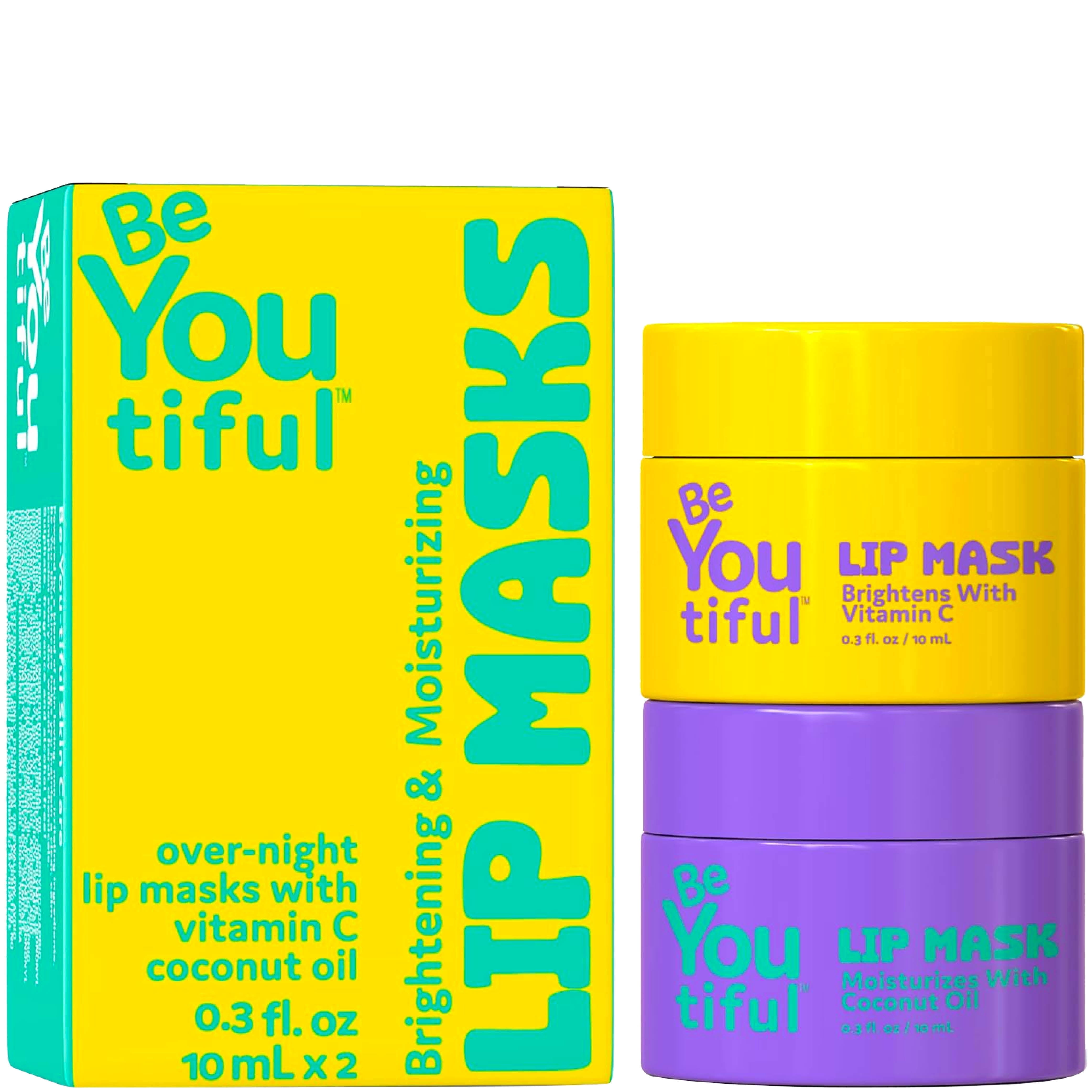 vitamin c lip mask BeYOUtiful Set for teens, 2pc, hydrating vegan Pack:10 gm Sachet Swiss Soft'n White Carrot fast absorbing cream C Tripeptide Lip Mask