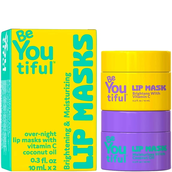 QUR BeYOUtiful Lip Mask Set for teen girls, 2pc, 0.3 fl oz Clear hydrating lip treatment
