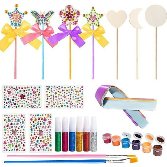 Haooryx Make Your Own Princess Wand DIY Art Craft Kits 30 Pcs