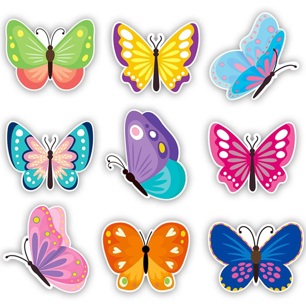 BeYumi Butterfly Cutouts Springtime Bulletin Board Wall Decals (45 Count)