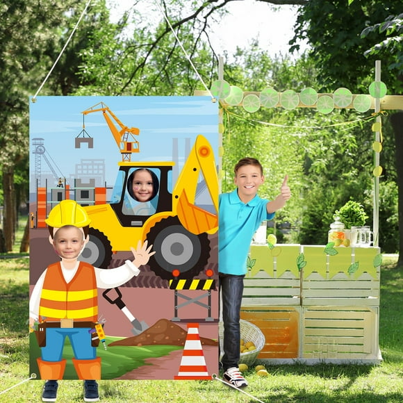 Construction Truck Photo Door Banner For Construction Themed Party Photography Backdrop Props