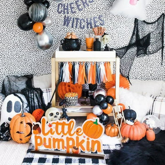 Little Pumpkin Wooden Table Centerpiece Table Sign for Fall Party Thanksgiving Decorations