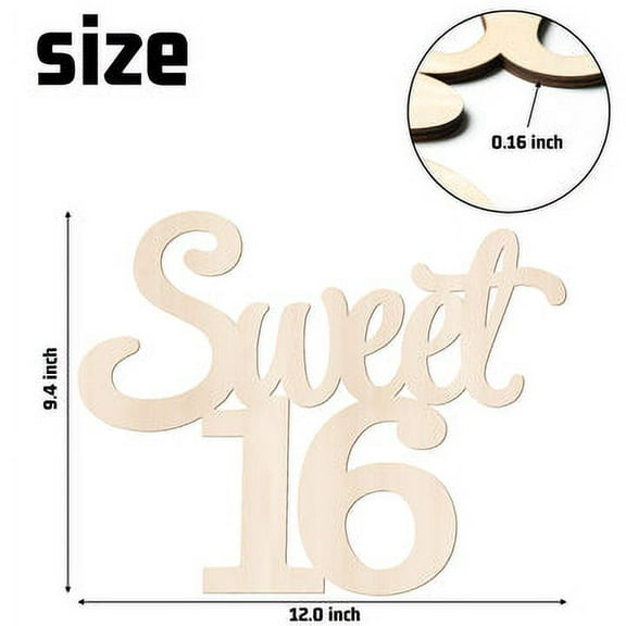 16 Wooden Letter Sign, Party Decoration, Rustic Wood Sign