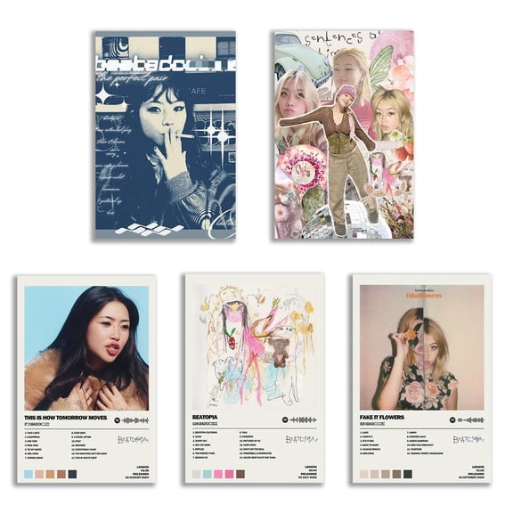 Beabadoobee Album Cover Posters (Set of 5) Room Aesthetic Scannable Song Code Music Posters