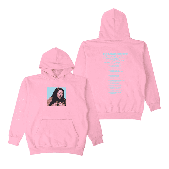 Beabadoobee Merch Hoodie - This Is How Tomorrow Moves Tour Album Cover Pullover, Unisex Cotton Long Sleeve Hooded Casual Streetwear for Fans,XXS,pink