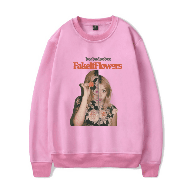 Beabadoobee Merch Long Sleeve Hoodie Casual Fake It Flowers Album Cover
