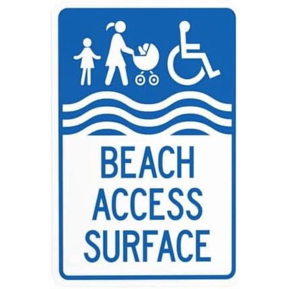 Beach Access Surface Warning,Private Property Security Metal Signs for Busines Home Outdoor Indoor Road Yard Garage Street Wall Caution Decor 8 x 12 Inch