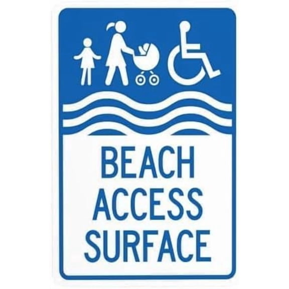 Beach Access Surface Warning,Private Property Security Metal Signs for Busines Home Outdoor Indoor Road Yard Garage Street Wall Caution Decor 8 x 12 Inch