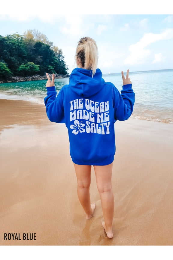 Beach Aesthetic Surf Ocean Y2K Retro Beach Coconut Girl, VSCO Girl, Summer Hooded T-Shirt