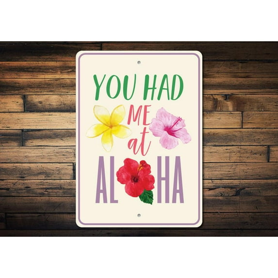 Beach Aloha Novelty Decor, Metal Wall Sign - 10x14 Inches