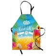 thumbnail image 1 of Beach Apron Its Summer Time Colorful Tropic Arrangement Surfing Holiday Exotic Palm Tree Pattern, Unisex Kitchen Bib Apron with Adjustable Neck for Cooking Baking Gardening, Multicolor, by Ambesonne, 1 of 3