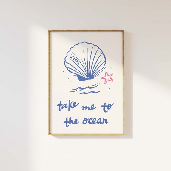 Beach Art Design2 Poster Cute Summer Girly Wall Trendy House Decor ...