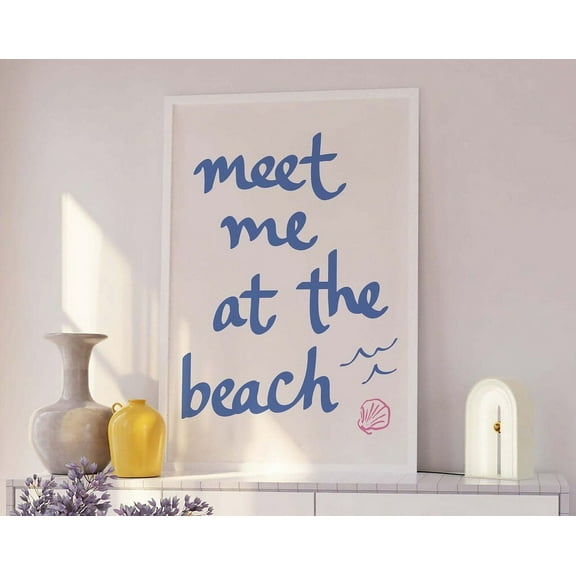 Beach Art Print, Art, Cute Summer Art Print, Girly Wall Art, Trendy Beach House Decor, Coastal Wall Art Wall Art, Modern Wall Decor, 24x36 UNFRAMED