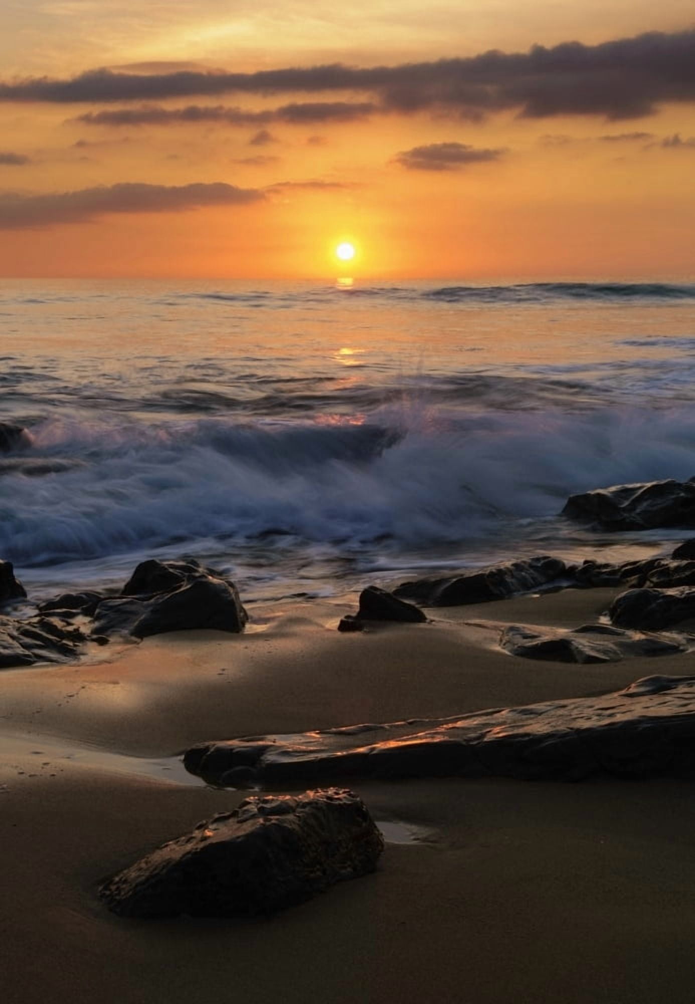 Beach At Dusk Costa De La LuzCadizAndalusiaSpain Canvas Art - Ben Welsh Design Pics (12 x 18)