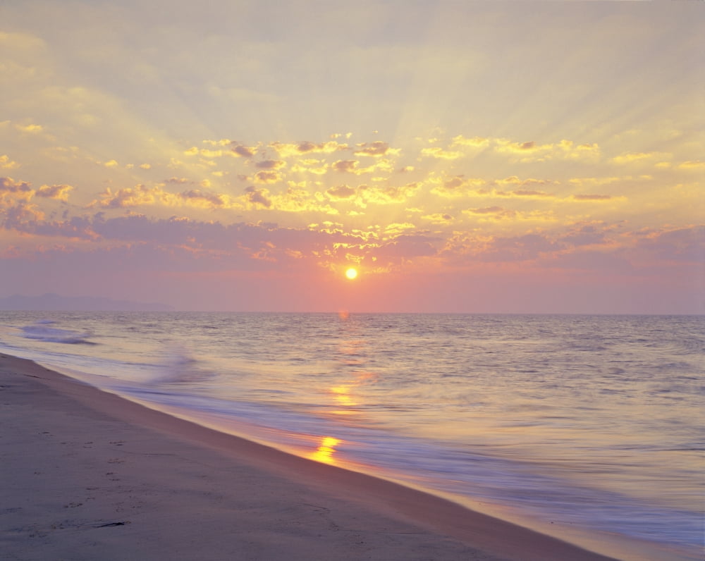 Beach At Sunrise Iles-De-La-Madeleine Quebec Canvas Art - Yves Marcoux Design Pics (18 x 14)