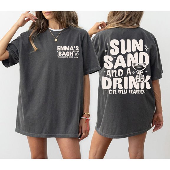 Beach Bachelorette Shirts, Bachelorette Party Shirts, Beach Wedding , Sun Sand Ring On My Hand Tee, Bridesmaid Shirt, Luxury Bach Merch All Size S-5XL